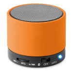 Altavoz publicitario circular Bluetooth color Naranja