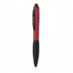 Bolígrafo bicolor con puntero táctil color Rojo segunda vista