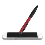 Bolígrafo bicolor con puntero táctil color Rojo tercera vista