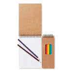 Cuaderno y lápices de colores publicitarios color Beige segunda vista