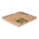 Cuaderno y lápices de colores publicitarios color Beige tercera vista