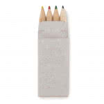 Caja de 4 lápices de colores personalizados color Beige segunda vista