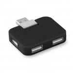 Hub personalizado USB 4 puertos color Negro