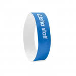 Pulsera Tyvek personalizadas color Azul Marino cuarta vista con logo
