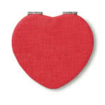 Espejo de bolsillo en forma de corazón color Rojo