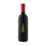 Set promocional de vino en forma de botella color Negro cuarta vista con logo