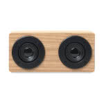 Elegante altavoz de madera publicitario color madera segunda vista