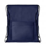 Mochilas de cuerdas originales con bolsillo color azul tercera vista