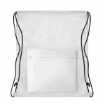 Mochilas de cuerdas originales con bolsillo color blanco tercera vista