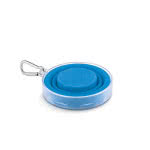 Llavero con vaso plegable y pastillero color azul segunda vista