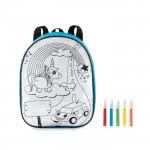 Mochila para colorear para niños color turquesa tercera vista