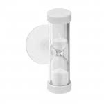 Reloj de arena promocional con ventosa color blanco segunda vista