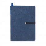 Completo set de libreta promocional A5 color azul segunda vista