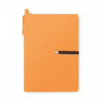 Completo set de libreta promocional A5 color naranja segunda vista