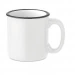 Taza con logo estilo vintage color blanco