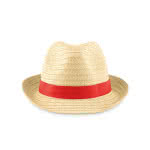 Sombrero publicitario de paja color rojo