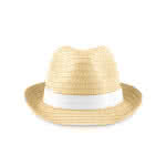 Sombrero publicitario de paja color blanco