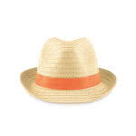 Sombrero publicitario de paja color naranja