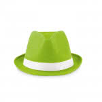 Sombrero promocional de poliéster color lima segunda vista
