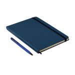 Set de libreta A5 y bolígrafo para publicidad color azul segunda vista