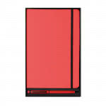 Set de libreta A5 y bolígrafo para publicidad color rojo tercera vista
