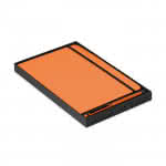 Set de libreta A5 y bolígrafo para publicidad color naranja cuarta vista