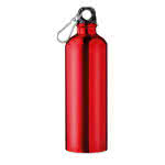 Botella de aluminio con mosquetón 750ml color rojo