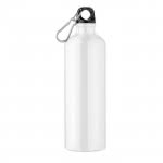 Botella de aluminio con mosquetón 750ml color blanco