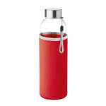 Botella de agua personalizada con funda color rojo
