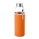 Botella de agua personalizada con funda color naranja
