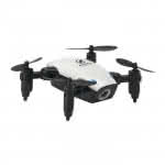 Dron con cámara para clientes color blanco cuarta vista con logo