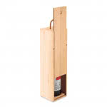 Caja para botella de vino de madera color madera tercera vista