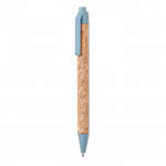 Bolígrafo promocional de corcho color azul segunda vista