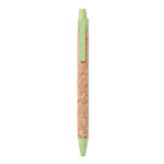 Bolígrafo promocional de corcho color verde