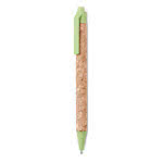 Bolígrafo promocional de corcho color verde segunda vista