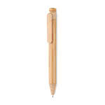 Bolígrafo de bambú con pulsador color naranja segunda vista