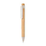 Bolígrafo de bambú con pulsador color beige segunda vista