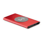 Cargador inalámbrico y powerbank de 400mAh color rojo