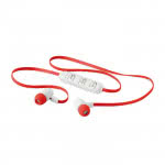 Auriculares Bluetooth en estuche color rojo