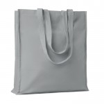 Bolsa de algodón de colores con fuelle color gris
