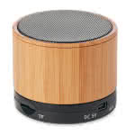 Altavoz Bluetooth de madera para publicidad color negro segunda vista