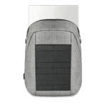 Elegante mochila con cargador solar color negro tercera vista