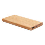 Power bank inalámbrico de bambú 6000mAh color madera