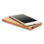 Power bank inalámbrico de bambú 6000mAh color madera segunda vista