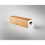 Power Bank ecológico madera de bambú color madera cuarta vista