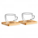 Set de 2 tazas de café para regalar color transparente