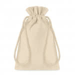 Bolsa blanca de algodón impresa pequeña color beige