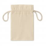 Bolsa blanca de algodón impresa pequeña color beige segunda vista