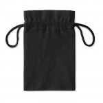 Bolsa negra de algodón impresa pequeña color negro segunda vista