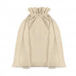 Bolsa blanca de algodón impresa mediana color beige